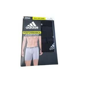 Adidas Long Boxer Briefs Men Small Black New